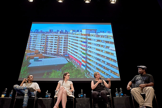 Bryce Detroit (Detroit Recordings Company), Séverine Marguin, Julia Brunner (Kotti-Shop) & Cornelius Harris (Underground Resistance)